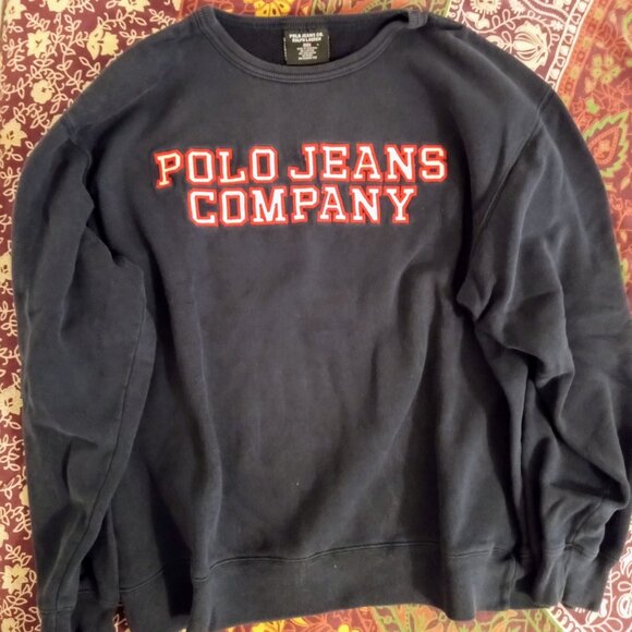 POLO JEANS COMPANY Crewneck Sweatshirt circa 90's L RALPH LAUREN Vintage RARE - Picture 1 of 4